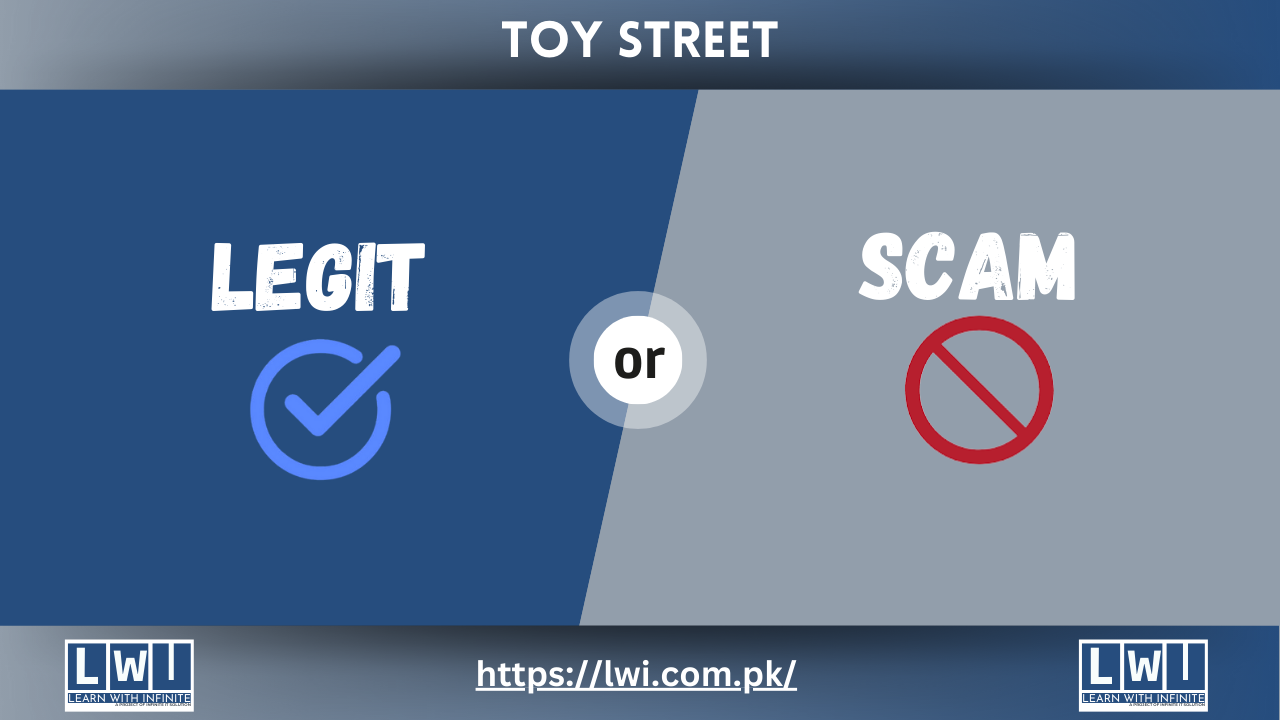 Thumbnail featuring Toy Street with "Legit" and a blue checkmark on the left, and "Scam" with a red prohibited symbol on the right.